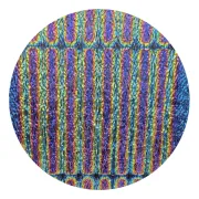 CBS Dichroic Coating Green/ Magenta Blue 1.5 Stripes Pattern on Clear Ripple Glass COE90