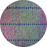CBS Dichroic Coating Green/ Magenta Blue 3/4 Stripes Pattern on Black Ripple Glass COE96