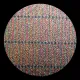 CBS Dichroic Coating Green/ Magenta Blue 3/4 Stripes Pattern on Clear Ripple Glass COE90