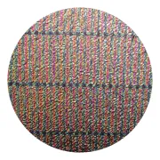 CBS Dichroic Coating Green/ Magenta Blue 3/4 Stripes Pattern on Clear Ripple Glass COE90