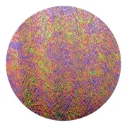CBS Dichroic Coating Green/ Magenta Blue Aurora Borealis Pattern on Clear Herringbone Ripple Glass COE90