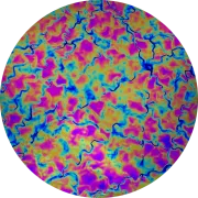 CBS Dichroic Coating Green/ Magenta Blue Fusion Pattern on Thin Black  Glass COE96