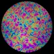 CBS Dichroic Coating Green/ Magenta Blue Fusion Pattern on Wissmach Thin Black Matrix Textured Glass COE96