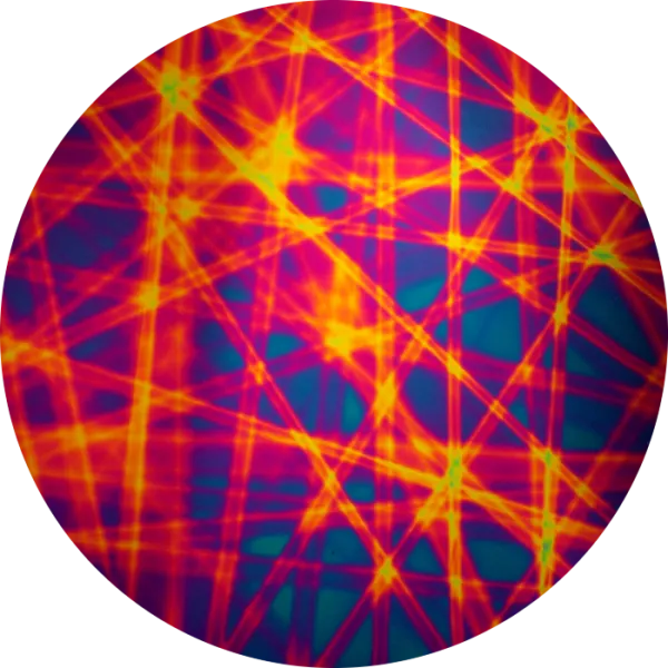 CBS Dichroic Coating Green/ Magenta Blue Pixie Stix Pattern on Thin Black  Glass COE96