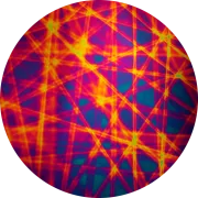 CBS Dichroic Coating Green/ Magenta Blue Pixie Stix Pattern on Thin Clear  Glass COE96