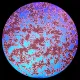 CBS Dichroic Coating Green/ Magenta Blue Splatter Pattern on Thin Black Glass COE90