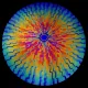 CBS Dichroic Coating Green/ Magenta Blue Target Rainbow Voltage Pattern on Thin Black Glass COE90