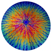 CBS Dichroic Coating Green/ Magenta Blue Target Rainbow Voltage Pattern on Thin Black Glass COE90