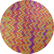 CBS Dichroic Coating Green/ Magenta Blue Twizzle Pattern on Clear Radium Glass COE96