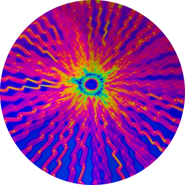 CBS Dichroic Coating Green/ Magenta Blue Voltage Pattern on Thin Black  Glass COE96