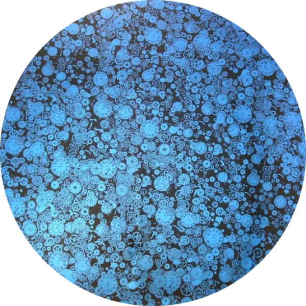 CBS Dichroic Coating Green/ Magenta Blue with Stell Timepieces Pattern Glass COE96
