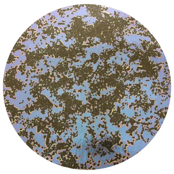CBS Dichroic Coating Green/ Magenta Splatter Pattern on Thin Clear Glass COE90