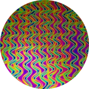 CBS Dichroic Coating Green/ Magenta Twizzle Pattern on Thin Black  Glass COE96