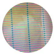 CBS Dichroic Coating Green/ Magenta Blue 3/4 Stripes Pattern on Thin Clear Glass COE90
