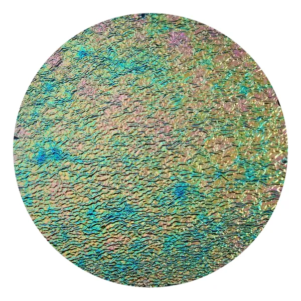 CBS Dichroic Coating Green/ Pink Aurora Borealis Pattern on Black Ripple Glass COE90