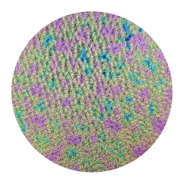 CBS Dichroic Coating Green/ Pink Aurora Borealis pattern on Wissmach Thin Black Florentine Textured  Glass COE90