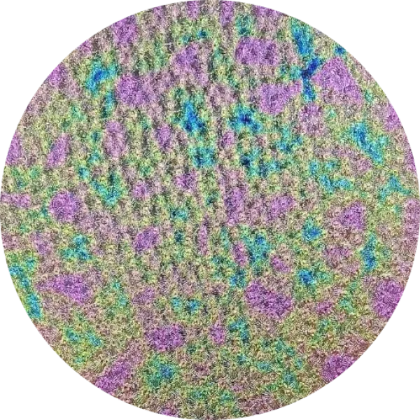 CBS Dichroic Coating Green/ Pink Aurora Borealis pattern on Wissmach Thin Clear Florentine Textured Glass COE96