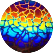 CBS Dichroic Coating Hot Lava Pattern on Thin Black Glass COE90