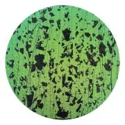 CBS Dichroic Coating Magenta/ Green on Bullseye Black Fractures with Black Streamers on Thin Clear Glass COE90