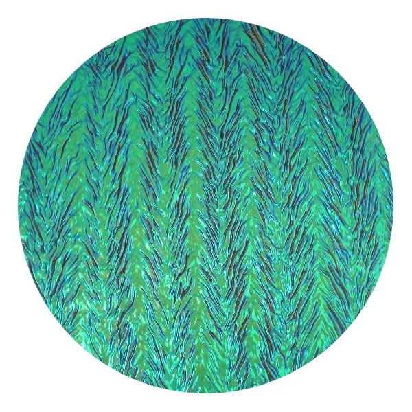 CBS Dichroic Coating Magenta/ Green on Clear Herringbone Ripple Glass COE90
