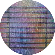 CBS Dichroic Coating Mixture 1 1/2 Tropical Rays Pattern on Clear Fipple Glass COE96