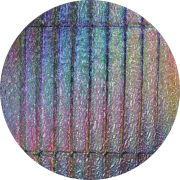 CBS Dichroic Coating Mixture 1 1/2 Tropical Rays Pattern on Clear Ripple Glass COE96