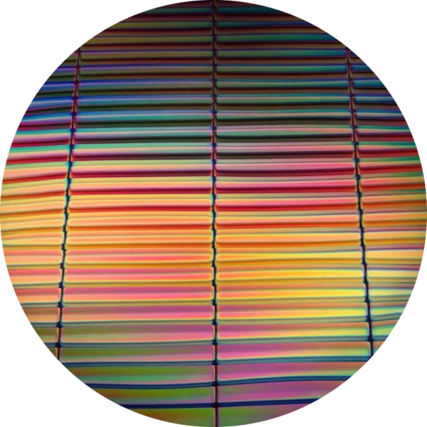 CBS Dichroic Coating Mixture 3/4 Stripes Pattern on Thin Clear Glass COE90