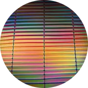 CBS Dichroic Coating Mixture 3/4 Stripes Pattern on Thin Clear Glass COE96
