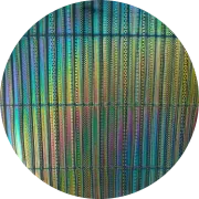CBS Dichroic Coating Mixture 3/4'' Tropical Rays with Stell Strips Pattern Glass COE90