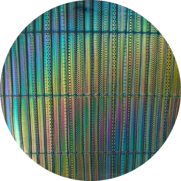 CBS Dichroic Coating Mixture 3/4'' Tropical Rays with Stell Strips Pattern Glass COE90