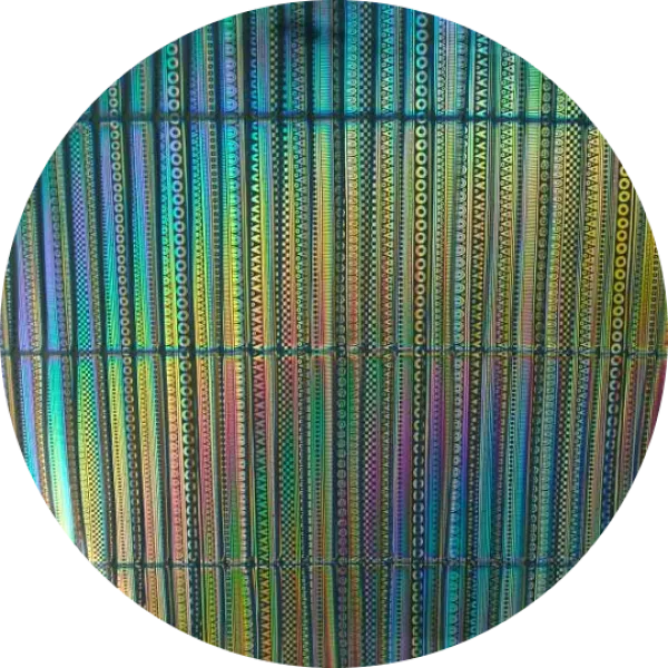 CBS Dichroic Coating Mixture 3/4'' Tropical Rays with Stell Strips Pattern Glass COE96