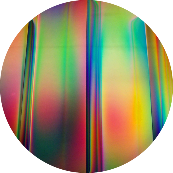 CBS Dichroic Coating Mixture 6 Stripes Pattern on Thin Black  Glass COE96