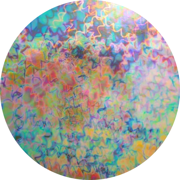 CBS Dichroic Coating Mixture Corkscrews Pattern on Thin Clear Glass COE90