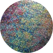 CBS Dichroic Coating Mixture Corkscrews Pattern on Wissmach Thin Black Figure C textured Glass COE90