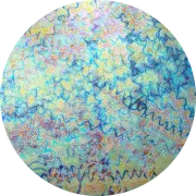 CBS Dichroic Coating Mixture Corkscrews Pattern on Wissmach Thin Black Moss Textured Glass- COE96