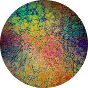 CBS Dichroic Coating Mixture Fusion Pattern on Thin Clear Glass COE90