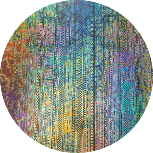 CBS Dichroic Coating Mixture Fusion with Stell Strips Pattern Glass COE96
