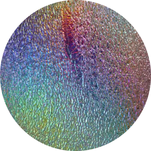 CBS Dichroic Coating Mixture on Clear Ripple Glass COE96