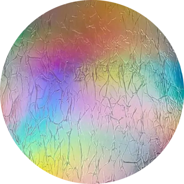 CBS Dichroic Coating Mixture on Oceanside Clear Krinkle Texture Glass COE96