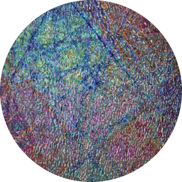 CBS Dichroic Coating Mixture Pixie Stix Pattern on Black Ripple Glass COE96