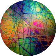 CBS Dichroic Coating Mixture Pixie Stix Pattern on Thin Clear Glass COE90
