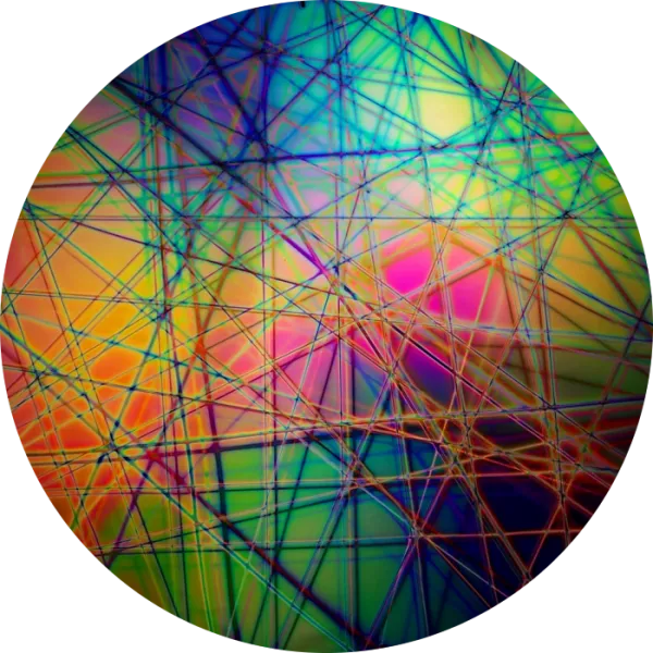 CBS Dichroic Coating Mixture Pixie Stix Pattern on Thin Clear  Glass COE96