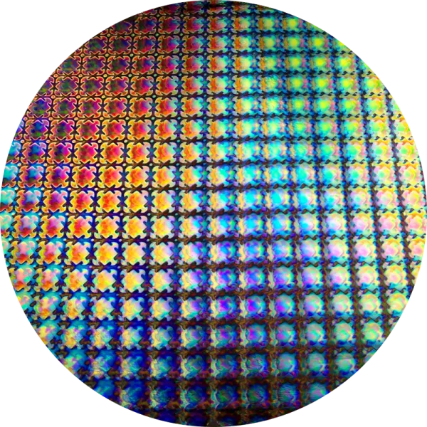 CBS Dichroic Coating Mixture Puzzle Pattern on Thin Black Glass COE90