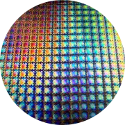 CBS Dichroic Coating Mixture Puzzle Pattern on Thin Clear Glass COE90