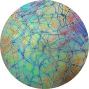 CBS Dichroic Coating Mixture Reptilian Pattern on Bullseye Clear Glass With Black Chopstix COE90