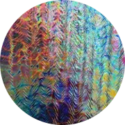 CBS Dichroic Coating Mixture Reptilian Pattern on Clear Herringbone Ripple Glass COE90