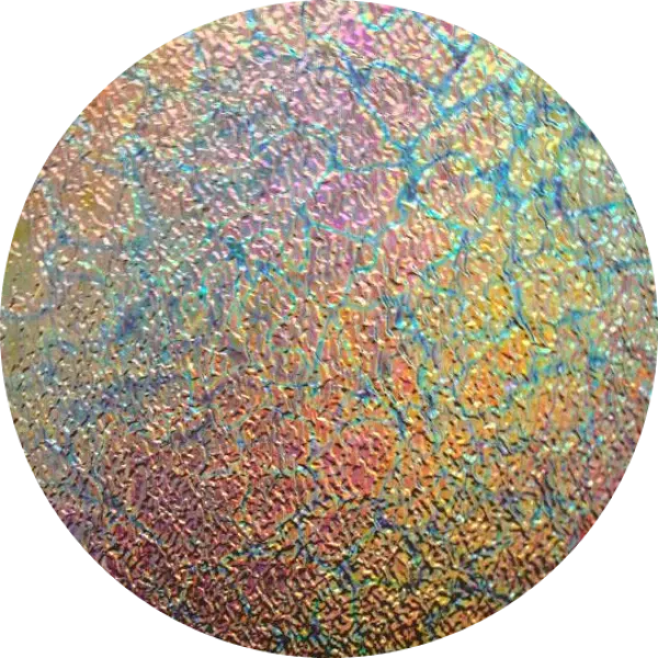 CBS Dichroic Coating Mixture Reptilian Pattern on Clear Ripple Glass COE90
