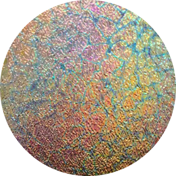 CBS Dichroic Coating Mixture Reptilian Pattern on Clear Ripple  Glass COE96