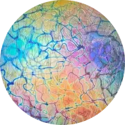CBS Dichroic Coating Mixture Reptilian Pattern on Oceanside Clear Krinkle Texture Glass COE96