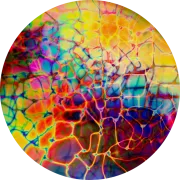 CBS Dichroic Coating Mixture Reptilian Pattern on Thin Clear Glass COE90